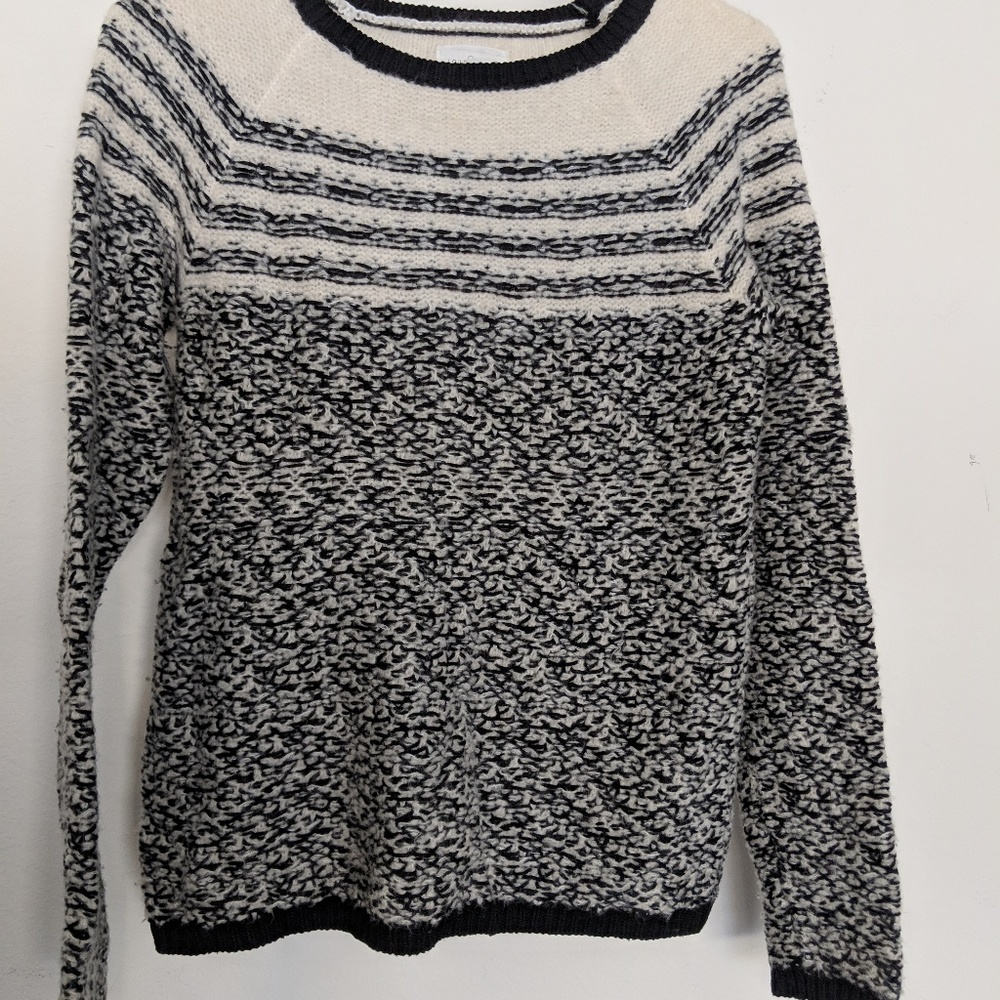Lou & Grey black and cream wool sweater size S